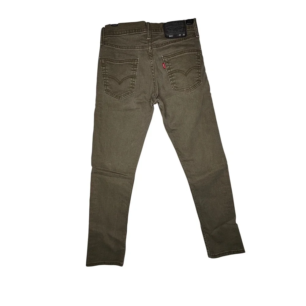 Levis 511 Slim Fit Jeans Mens 29x32 Olive Brown Green Denim Pants‎